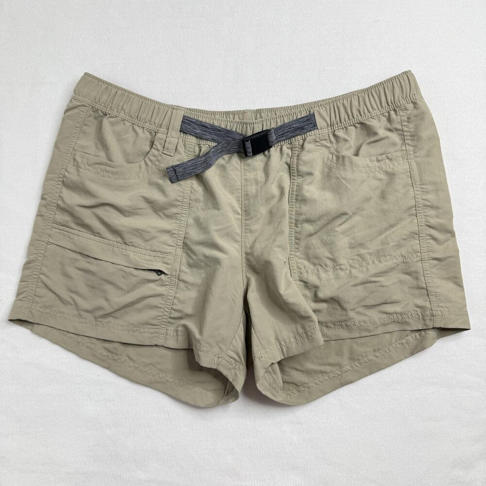 North Face Shorts Womens L Beige Utility Hiking Cargo Elastic Waist Trail
